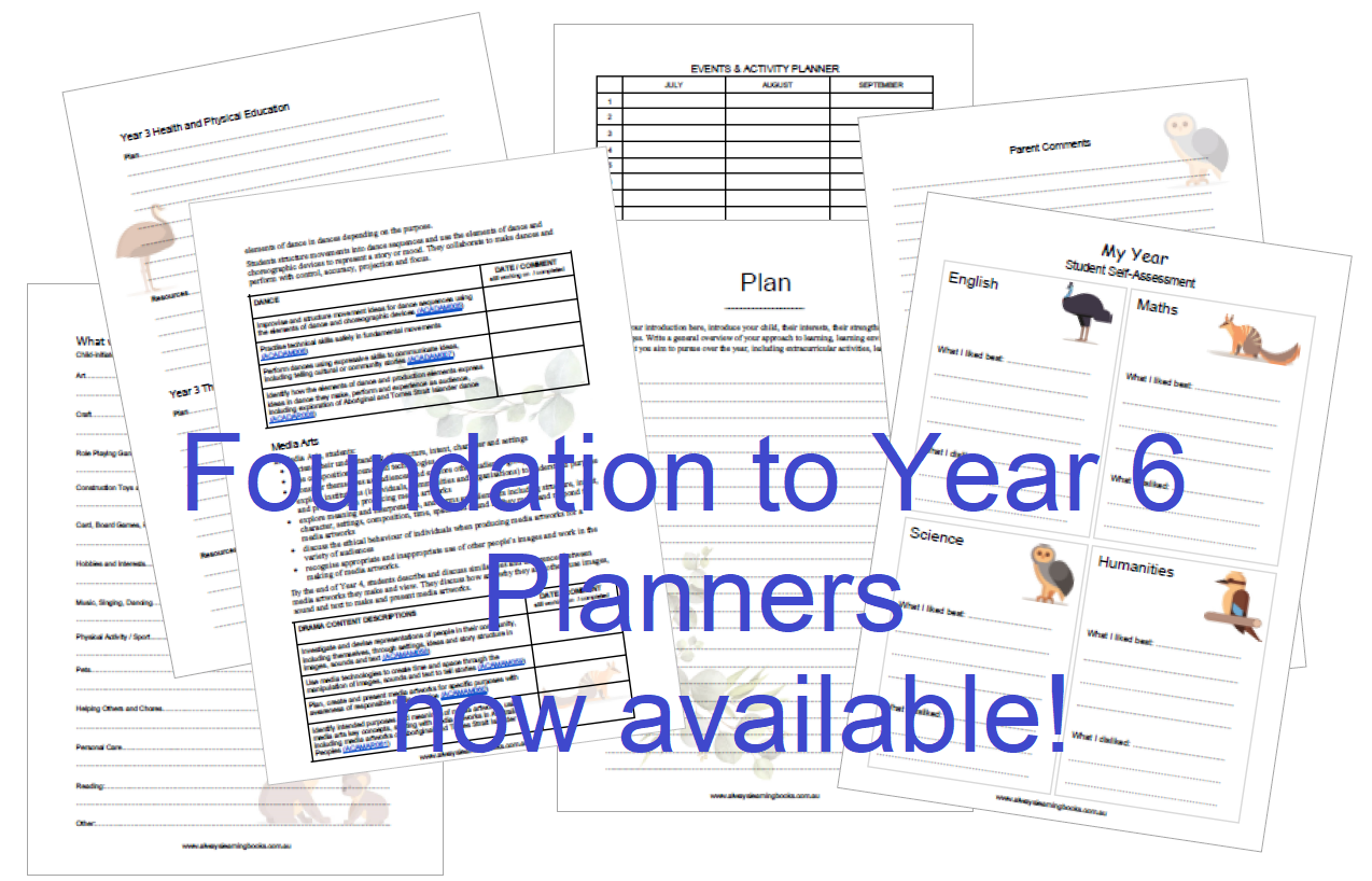 Always Learning Books Planner, Diary and Reports, perfrect for homeschool records, ideal for homeschoolers and unschoolers to plan and keep track, what, how and when their kids are learning, excellent for planned and spontaneous learning. 